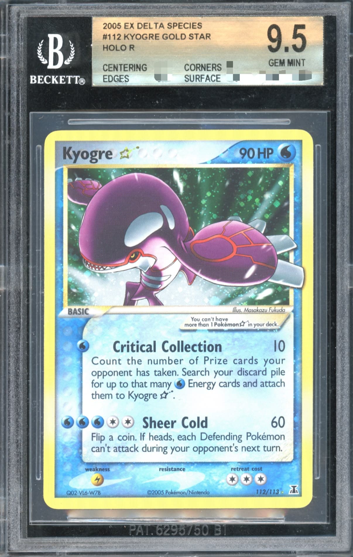 Pokèmon - Kyogre Gold Star – EX Delta Species BGS 9.5 inglese