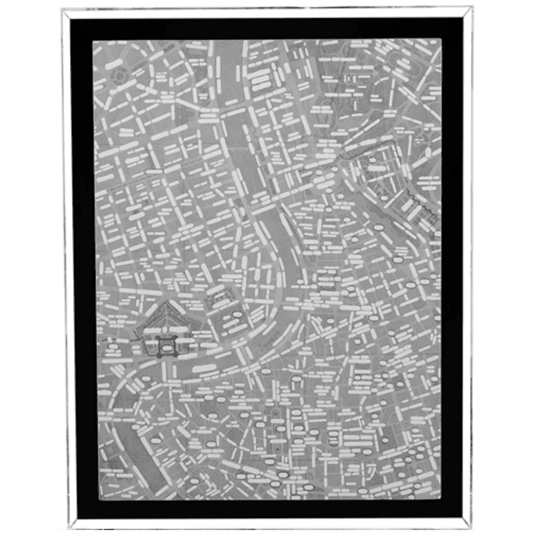 Emilio Isgrò  - Tevere, 2006 Acrilic on canvas and wood